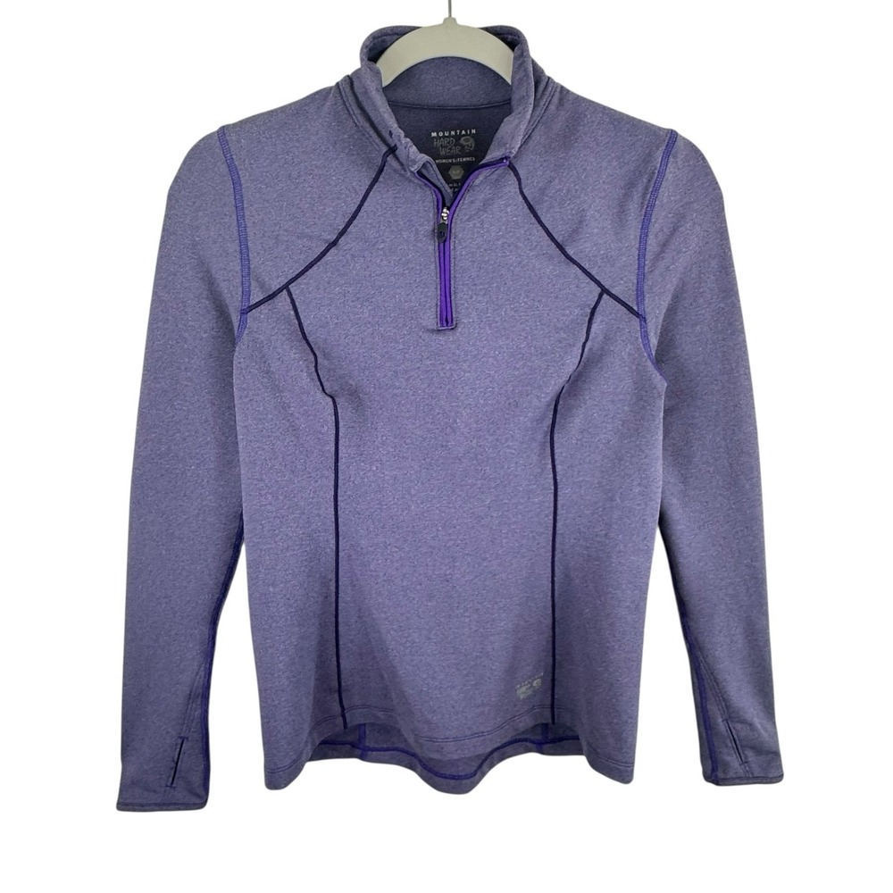 Mountain Hardwear Purple Mock Neck 1/4 Zip Athletic Pullover Zip Pocket Size S